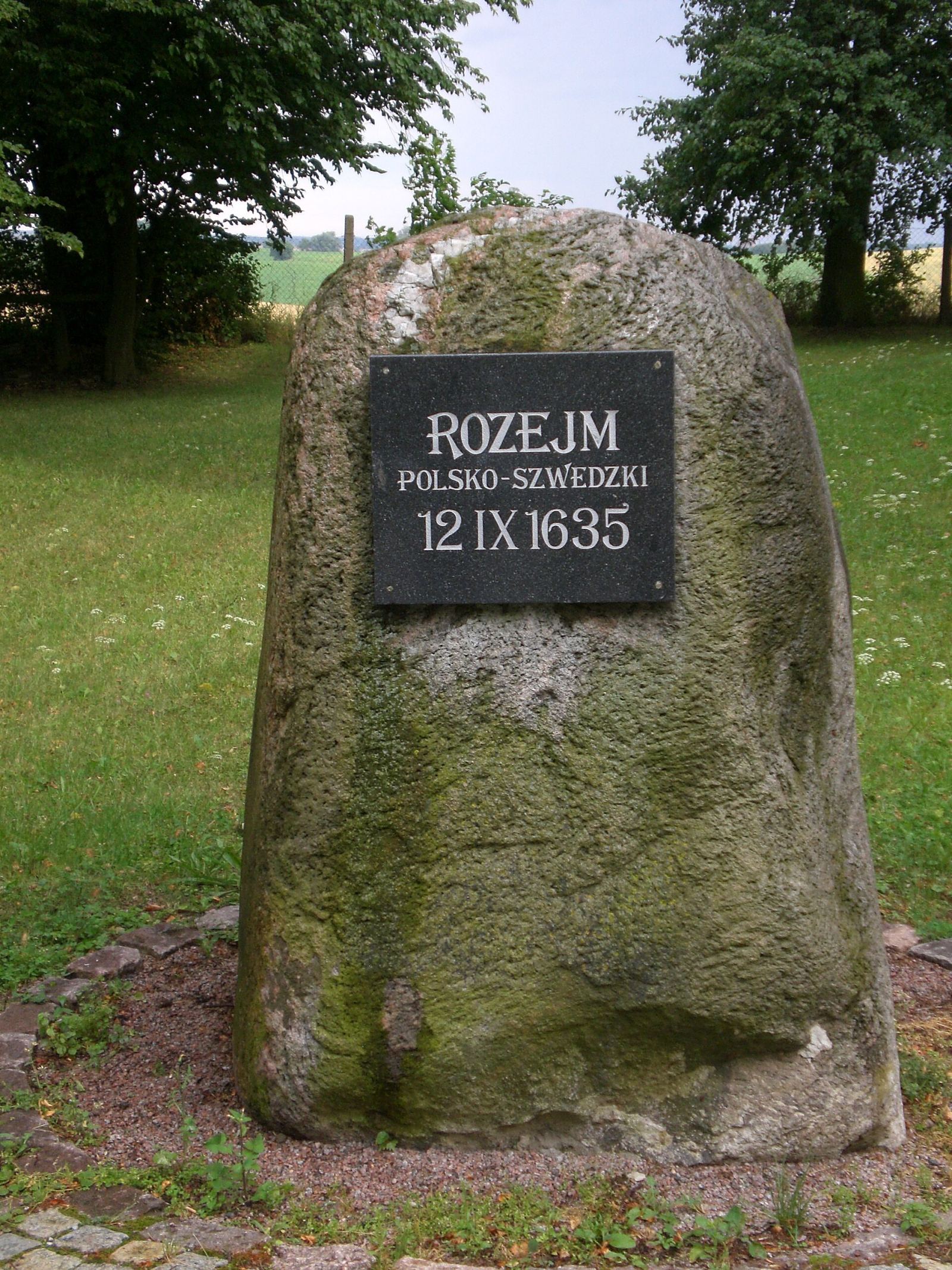 Głaz upamiętniający rozejm polsko-szwedzki w 1635 roku, Sztumska Wieś